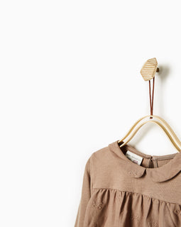 Contrast Embroidered Top
