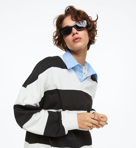 Oversized V-neck Sweatshirt