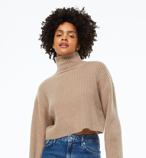 Ribbed Mock Turtleneck Sweater