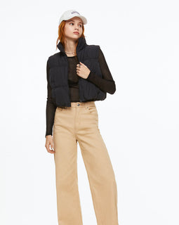 Wide-leg Twill Pants