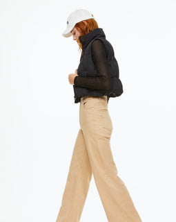 Wide-leg Twill Pants